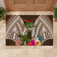 Vanuatu Selebretem 44th Indipendens Dei Rubber Doormat Yumi Pig Tusk and Namele Fern LT03 - Polynesian Pride