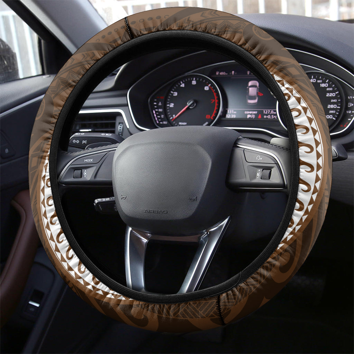 Vanuatu Selebretem 44th Indipendens Dei Steering Wheel Cover Yumi Pig Tusk and Namele Fern LT03 - Polynesian Pride