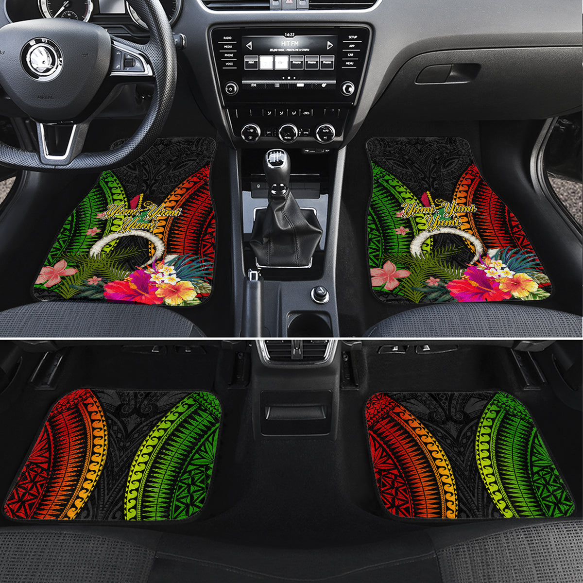 Vanuatu Independence Day Car Mats Tugeta Yumi Selebretem Indipendens Dei LT03 Set 4pcs Black - Polynesian Pride