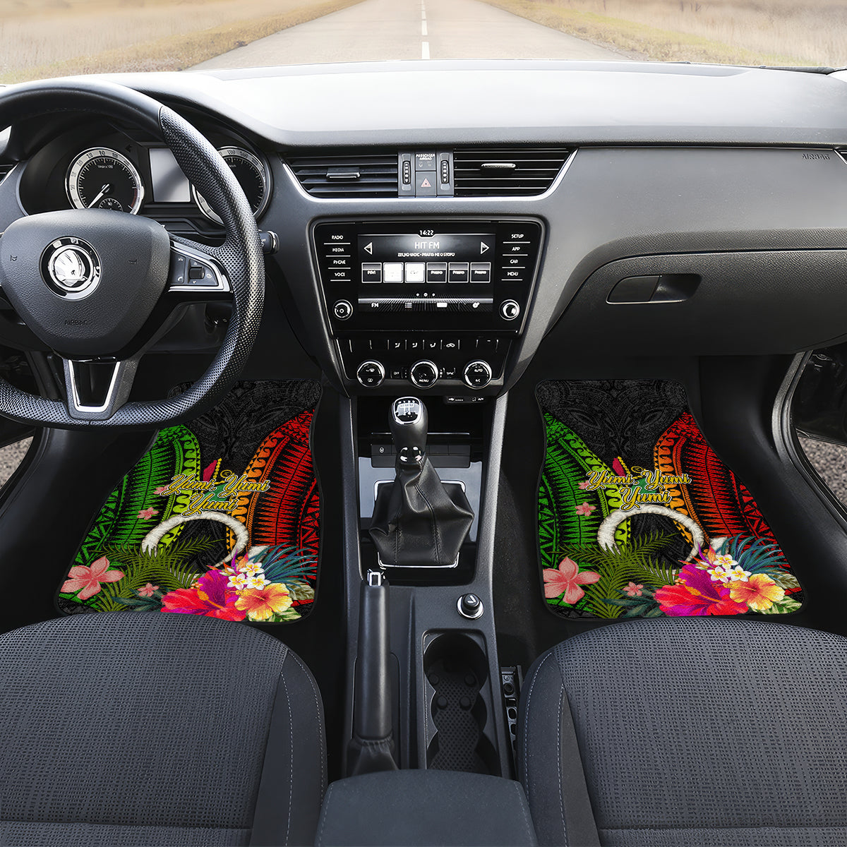 Vanuatu Independence Day Car Mats Tugeta Yumi Selebretem Indipendens Dei LT03 Set 2pcs - Front Black - Polynesian Pride