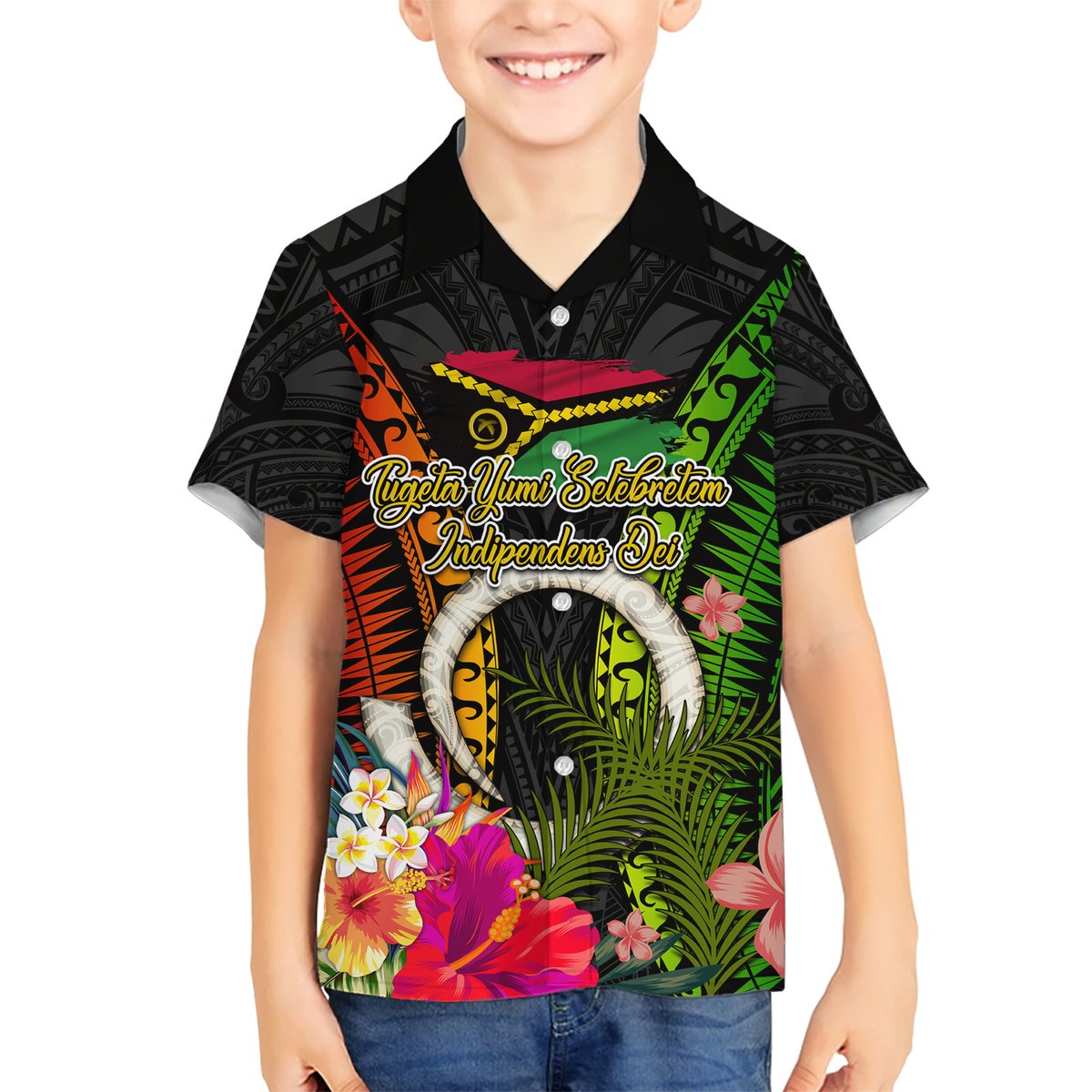 Vanuatu Independence Day Hawaiian Shirt Tugeta Yumi Selebretem Indipendens Dei LT03 - Polynesian Pride