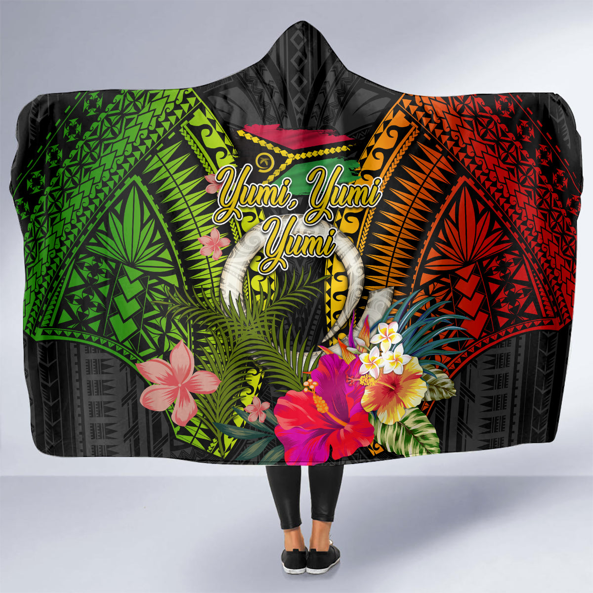 Vanuatu Independence Day Hooded Blanket Tugeta Yumi Selebretem Indipendens Dei LT03 - Polynesian Pride
