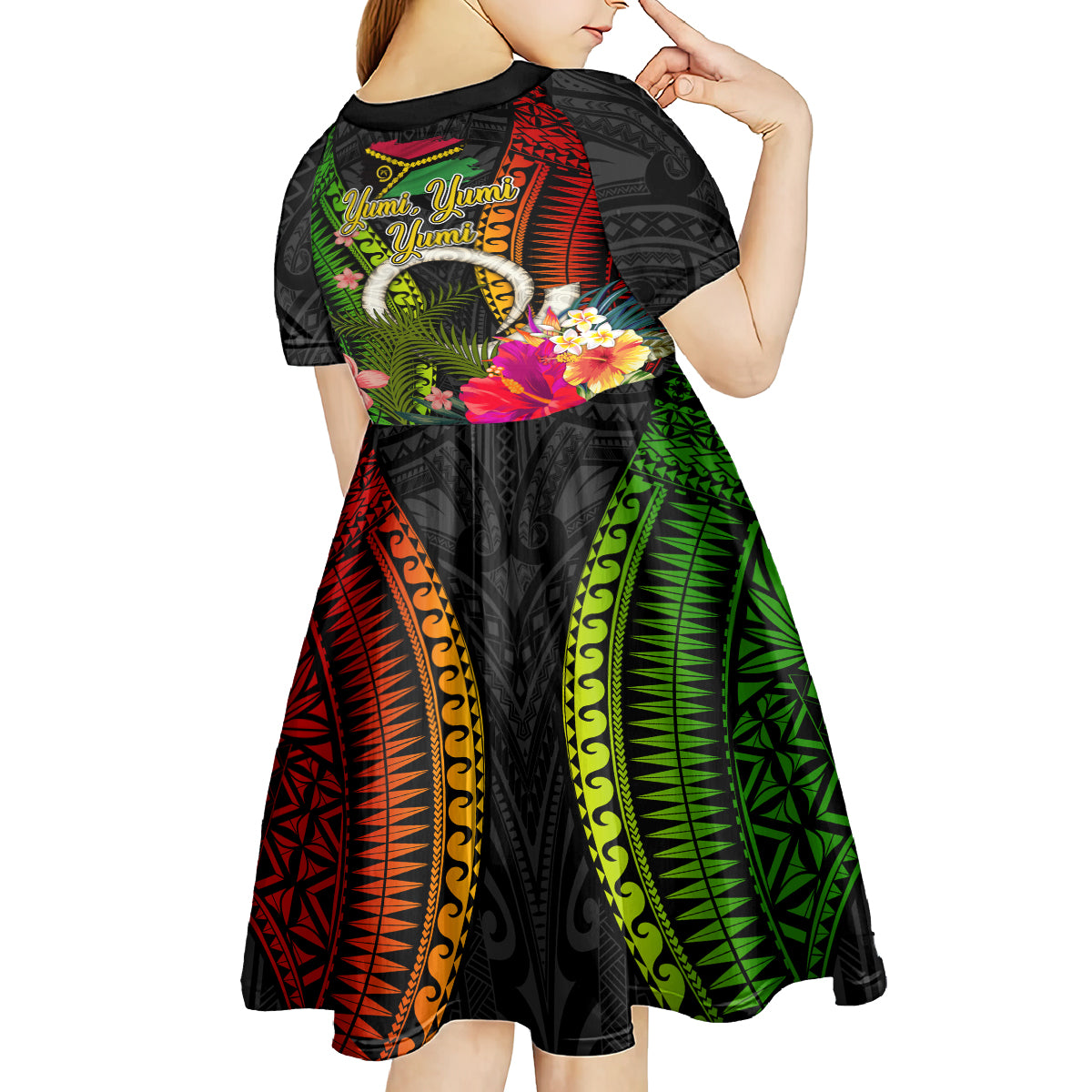 Vanuatu Independence Day Kid Short Sleeve Dress Tugeta Yumi Selebretem Indipendens Dei