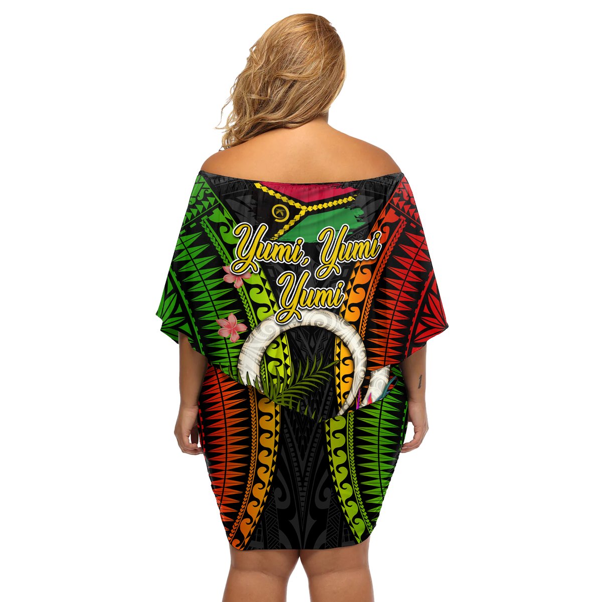 Vanuatu Independence Day Off Shoulder Short Dress Tugeta Yumi Selebretem Indipendens Dei LT03 - Polynesian Pride