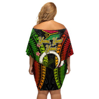 Vanuatu Independence Day Off Shoulder Short Dress Tugeta Yumi Selebretem Indipendens Dei LT03 - Polynesian Pride