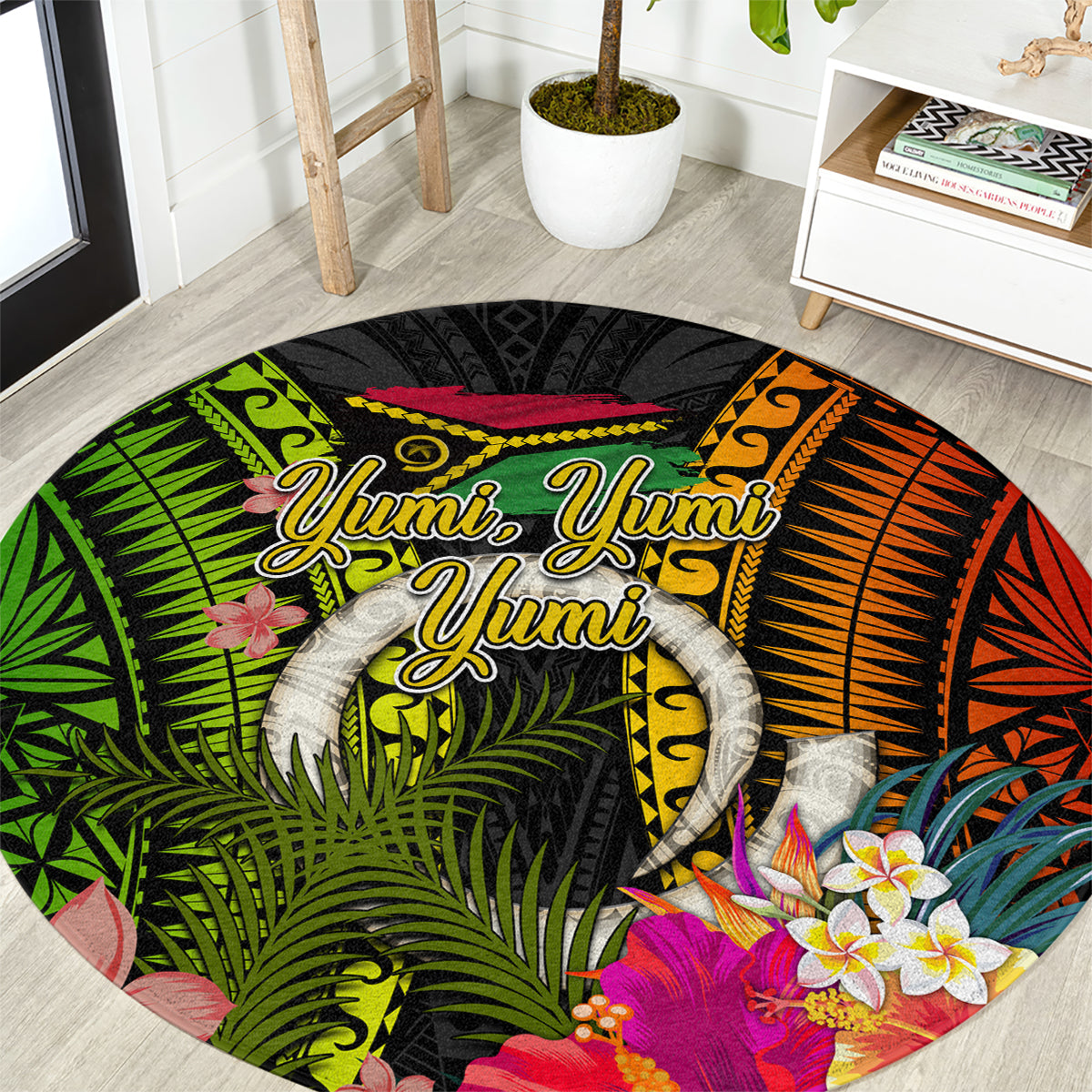 Vanuatu Independence Day Round Carpet Tugeta Yumi Selebretem Indipendens Dei