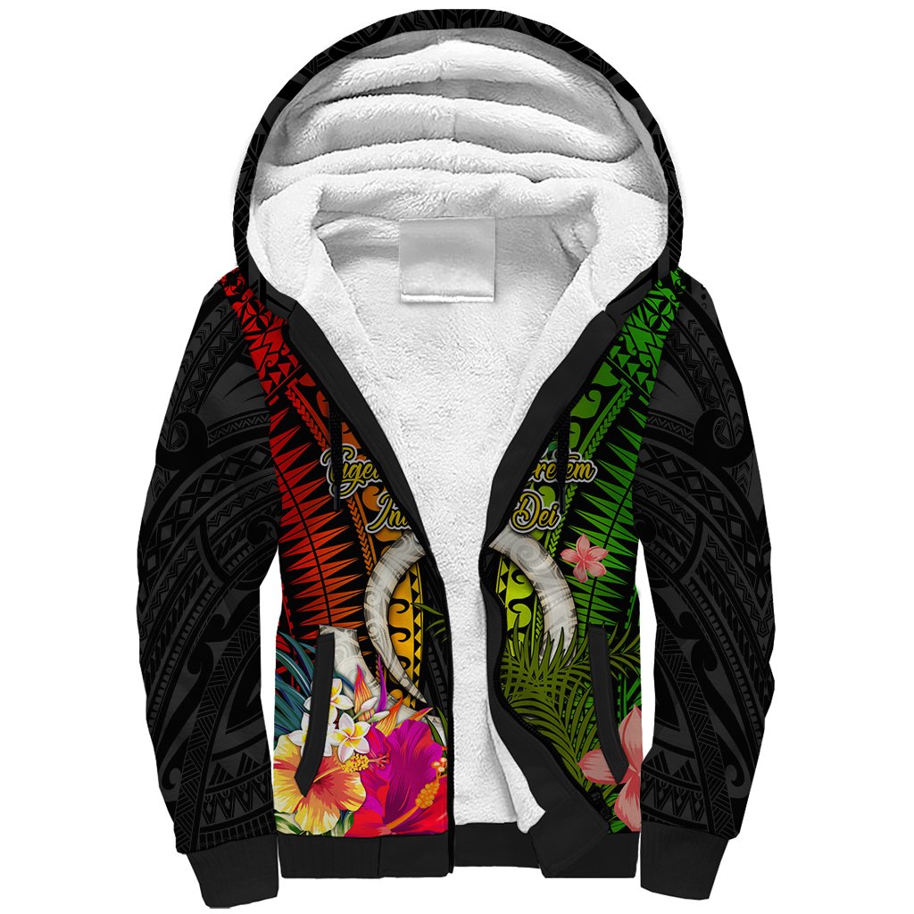 Vanuatu Independence Day Sherpa Hoodie Tugeta Yumi Selebretem Indipendens Dei LT03 Unisex Black - Polynesian Pride