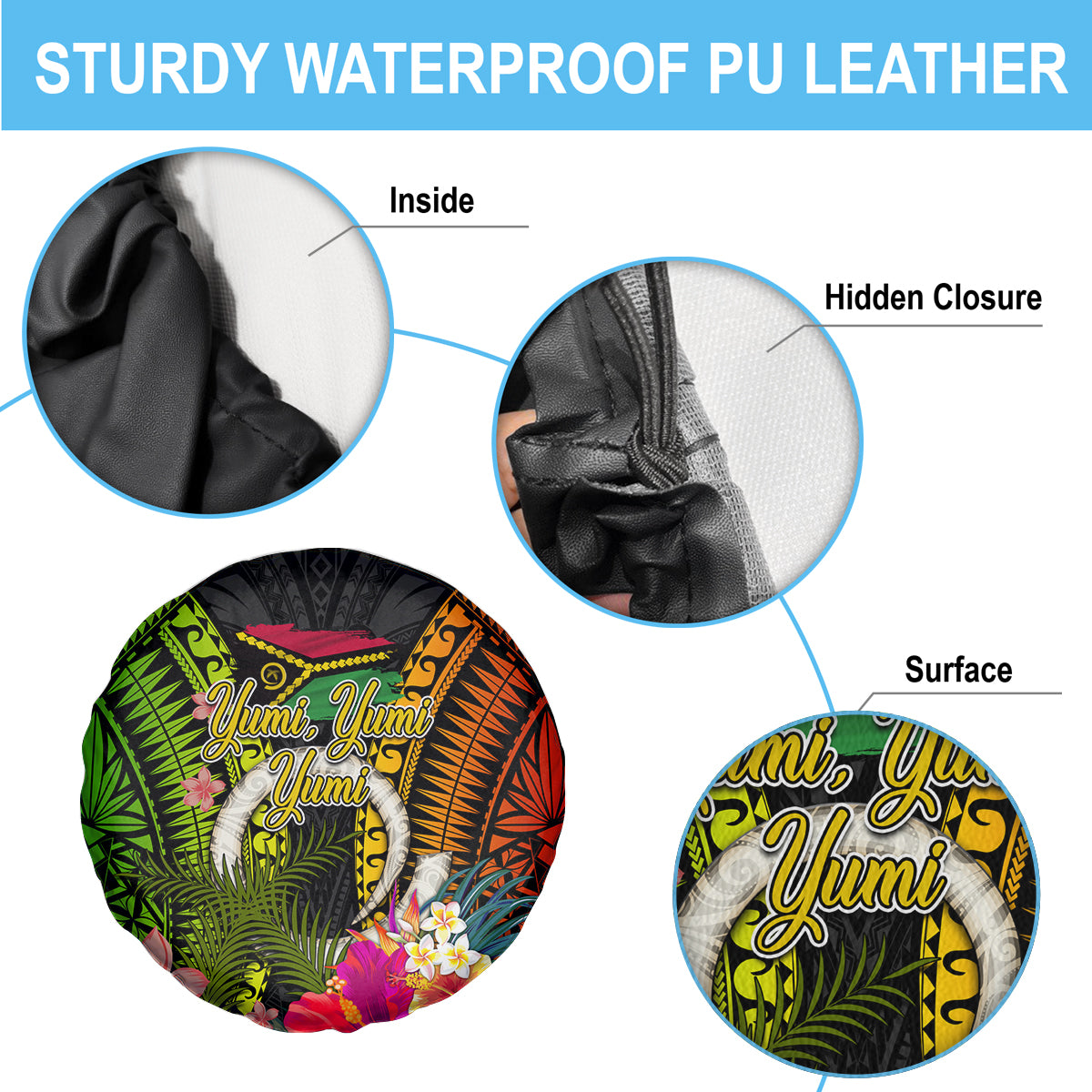 Vanuatu Independence Day Spare Tire Cover Tugeta Yumi Selebretem Indipendens Dei LT03 - Polynesian Pride