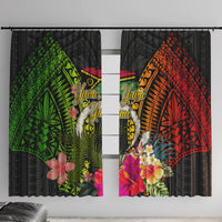 Vanuatu Independence Day Window Curtain Tugeta Yumi Selebretem Indipendens Dei LT03 With Hooks Black - Polynesian Pride