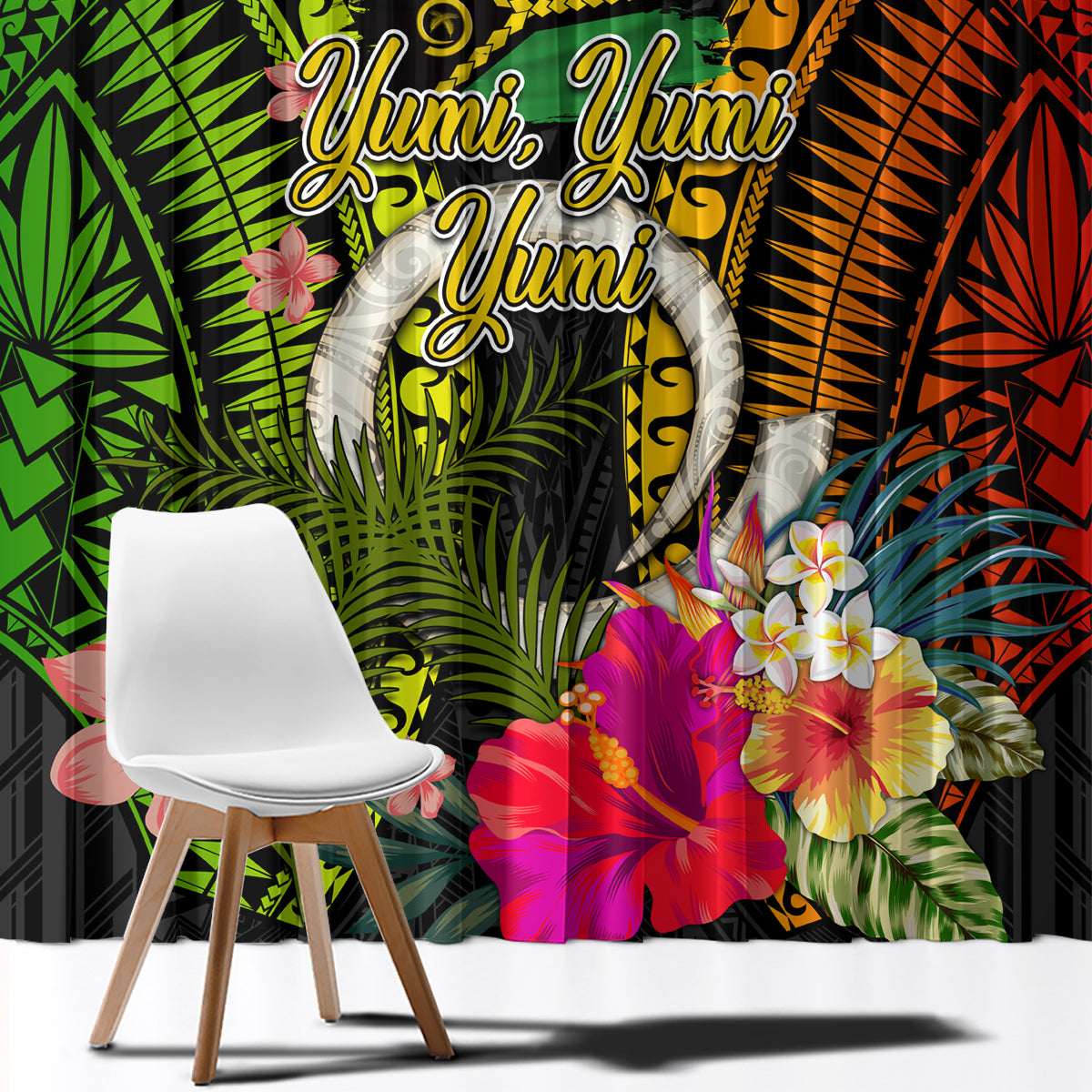 Vanuatu Independence Day Window Curtain Tugeta Yumi Selebretem Indipendens Dei LT03 - Polynesian Pride