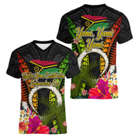 Vanuatu Independence Day Women V-Neck T-Shirt Tugeta Yumi Selebretem Indipendens Dei