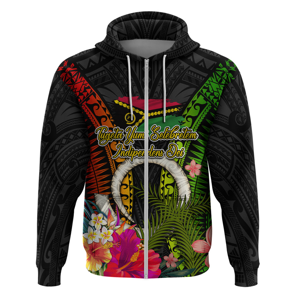 Vanuatu Independence Day Zip Hoodie Tugeta Yumi Selebretem Indipendens Dei