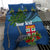 Personalised Fiji Independence Day Bedding Set Fijian Coat of Arms Palm and Hibiscus Tapa Pattern