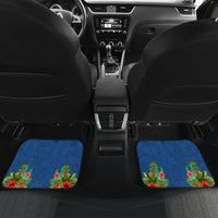 Personalised Fiji Independence Day Car Mats Fijian Coat of Arms Palm and Hibiscus Tapa Pattern