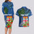 Fiji Independence Day Couples Matching Long Sleeve Bodycon Dress and Hawaiian Shirt Fijian Coat of Arms Palm and Hibiscus Tapa Pattern