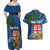 Fiji Independence Day Couples Matching Off Shoulder Maxi Dress and Hawaiian Shirt Fijian Coat of Arms Palm and Hibiscus Tapa Pattern