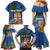 Fiji Independence Day Family Matching Mermaid Dress and Hawaiian Shirt Fijian Coat of Arms Palm and Hibiscus Tapa Pattern