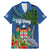 Fiji Independence Day Family Matching Mermaid Dress and Hawaiian Shirt Fijian Coat of Arms Palm and Hibiscus Tapa Pattern