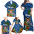 Fiji Independence Day Family Matching Off Shoulder Maxi Dress and Hawaiian Shirt Fijian Coat of Arms Palm and Hibiscus Tapa Pattern