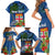 Fiji Independence Day Family Matching Short Sleeve Bodycon Dress and Hawaiian Shirt Fijian Coat of Arms Palm and Hibiscus Tapa Pattern