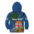 Fiji Independence Day Kid Hoodie Fijian Coat of Arms Palm and Hibiscus Tapa Pattern