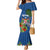 Fiji Independence Day Mermaid Dress Fijian Coat of Arms Palm and Hibiscus Tapa Pattern