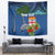 Personalised Fiji Independence Day Tapestry Fijian Coat of Arms Palm and Hibiscus Tapa Pattern