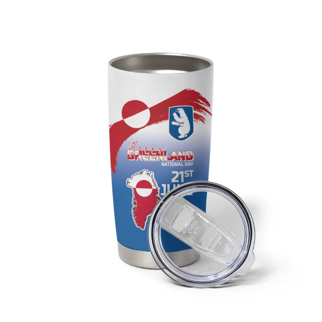 Greenland National Day Tumbler Cup National Country Flag and Emblem with The Map