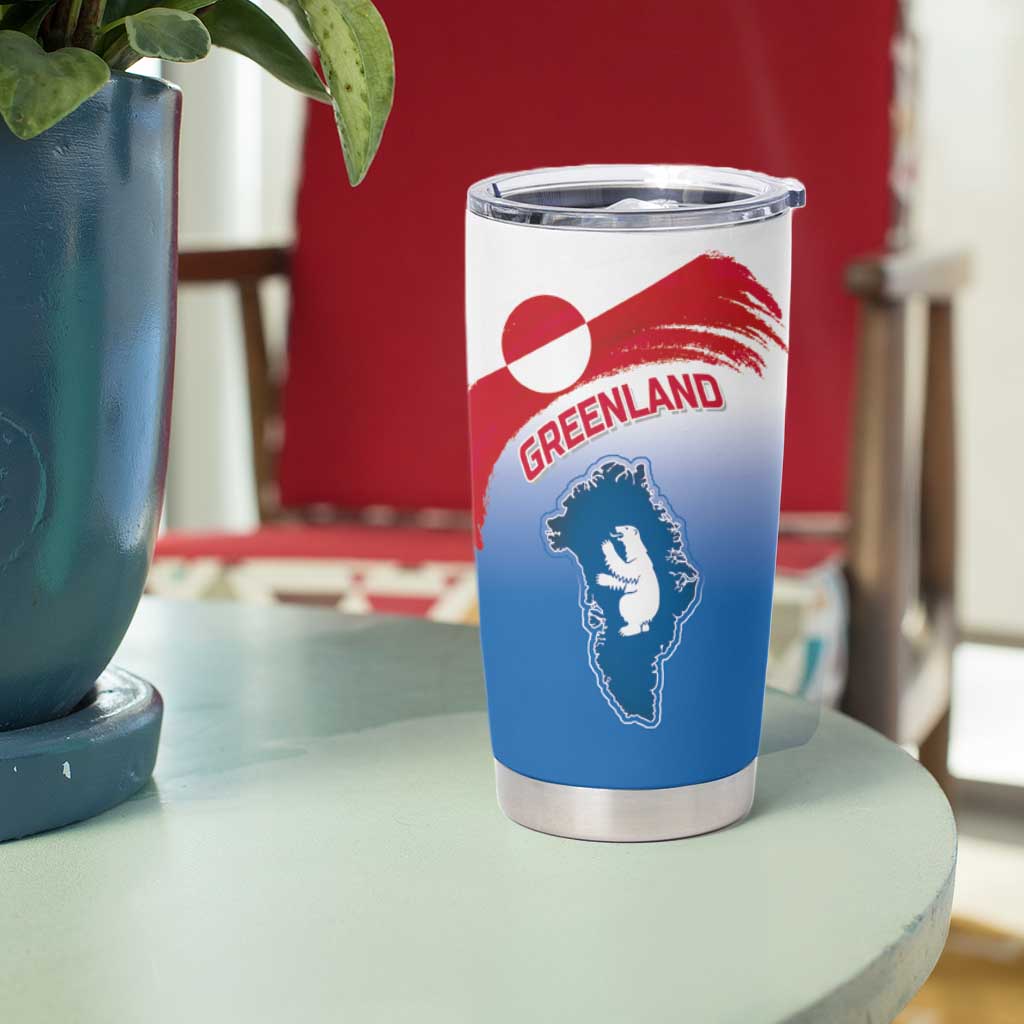 Greenland National Day Tumbler Cup National Country Flag and Emblem with The Map