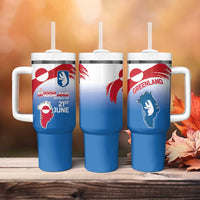 Greenland National Day Tumbler With Handle National Country Flag and Emblem with The Map