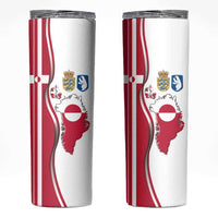 Greenland and Denmark Together Skinny Tumbler National Country Map and Flag Style