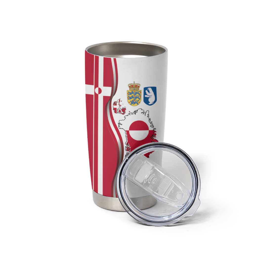 Greenland and Denmark Together Tumbler Cup National Country Map and Flag Style