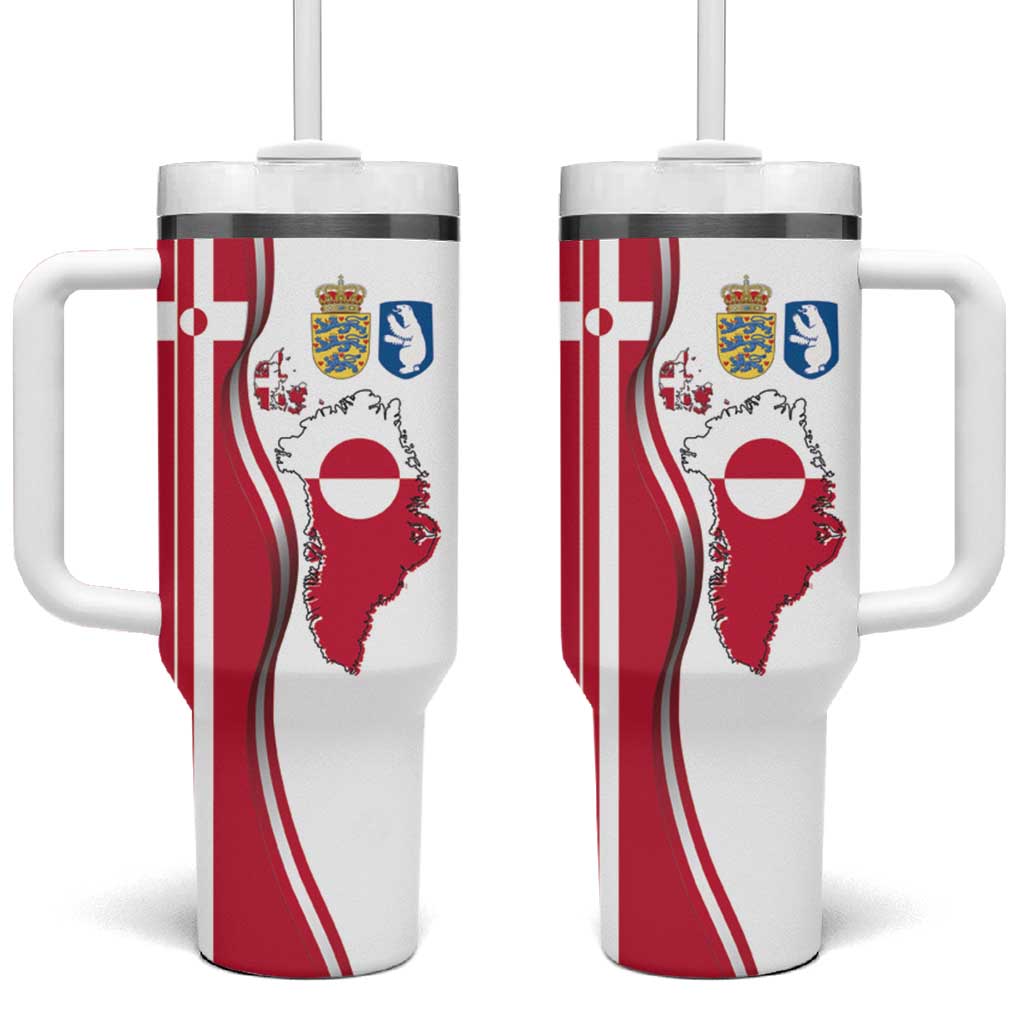 Greenland and Denmark Together Tumbler With Handle National Country Map and Flag Style