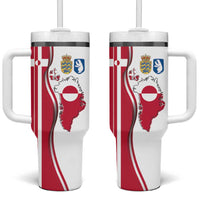 Greenland and Denmark Together Tumbler With Handle National Country Map and Flag Style