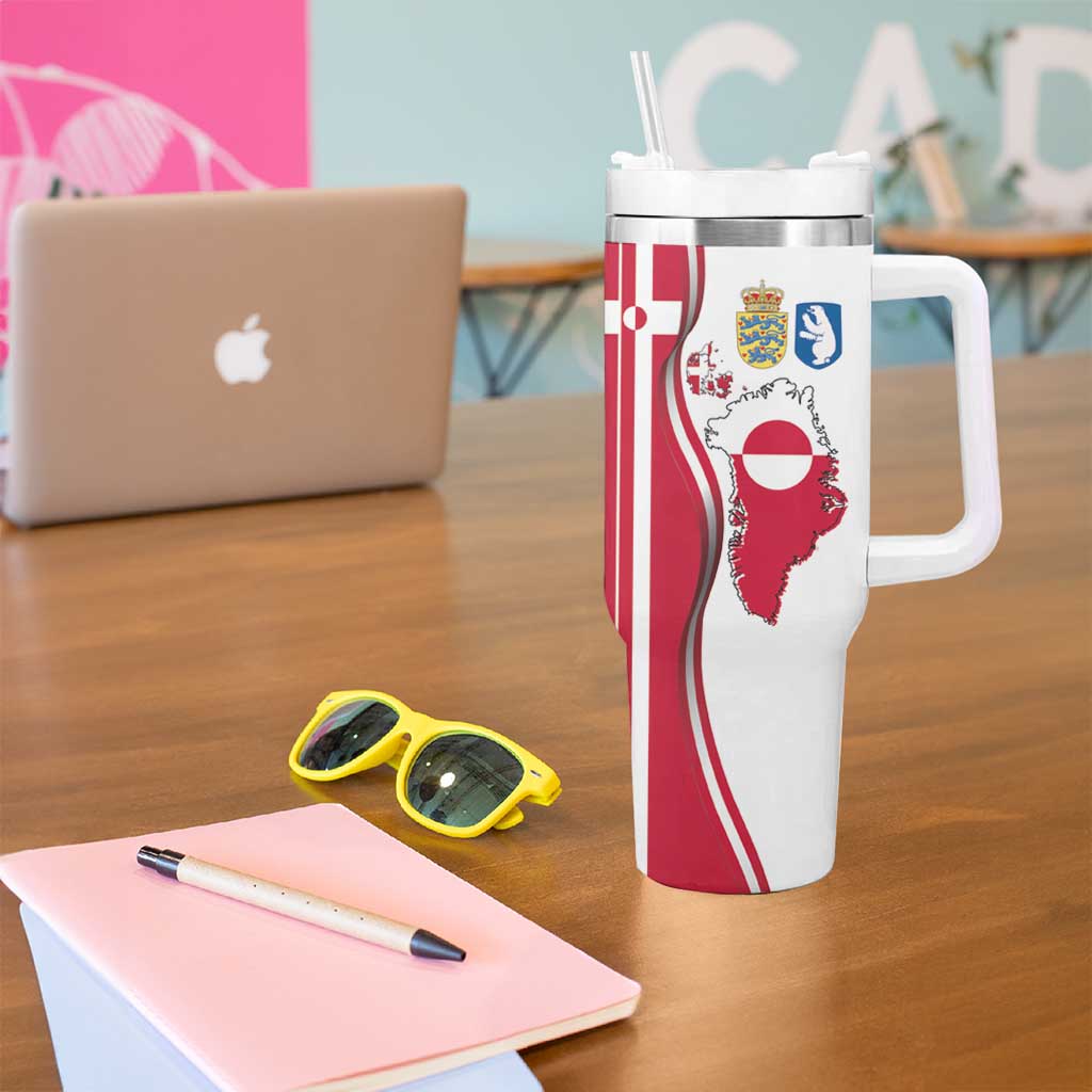 Greenland and Denmark Together Tumbler With Handle National Country Map and Flag Style