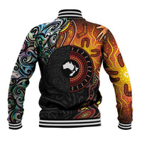 New Zealand and Australia Together Baseball Jacket Maori Tattoo Paua Shell mix Aboriginal Pattern LT03 - Polynesian Pride
