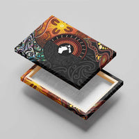 New Zealand and Australia Together Canvas Wall Art Maori Tattoo Paua Shell mix Aboriginal Pattern LT03 - Polynesian Pride