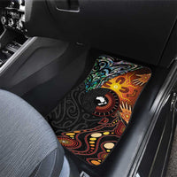 New Zealand and Australia Together Car Mats Maori Tattoo Paua Shell mix Aboriginal Pattern LT03 - Polynesian Pride
