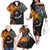 New Zealand and Australia Together Family Matching Off The Shoulder Long Sleeve Dress and Hawaiian Shirt Maori Tattoo Paua Shell mix Aboriginal Pattern