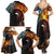 New Zealand and Australia Together Family Matching Summer Maxi Dress and Hawaiian Shirt Maori Tattoo Paua Shell mix Aboriginal Pattern