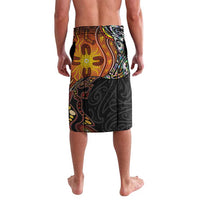 New Zealand and Australia Together Lavalava Maori Tattoo Paua Shell mix Aboriginal Pattern LT03 - Polynesian Pride