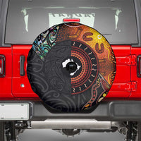 New Zealand and Australia Together Spare Tire Cover Maori Tattoo Paua Shell mix Aboriginal Pattern LT03 - Polynesian Pride