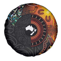 New Zealand and Australia Together Spare Tire Cover Maori Tattoo Paua Shell mix Aboriginal Pattern LT03 - Polynesian Pride
