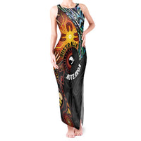 New Zealand and Australia Together Tank Maxi Dress Maori Tattoo Paua Shell mix Aboriginal Pattern