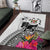 Fiji Iguana Area Rug Tapa Tribal Tattoo and Hibiscus