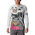 Fiji Iguana Button Sweatshirt Tapa Tribal Tattoo and Hibiscus