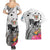 Fiji Iguana Couples Matching Summer Maxi Dress and Hawaiian Shirt Tapa Tribal Tattoo and Hibiscus