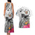 Fiji Iguana Couples Matching Tank Maxi Dress and Hawaiian Shirt Tapa Tribal Tattoo and Hibiscus