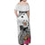 Fiji Iguana Family Matching Off Shoulder Maxi Dress and Hawaiian Shirt Tapa Tribal Tattoo and Hibiscus