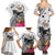 Fiji Iguana Family Matching Summer Maxi Dress and Hawaiian Shirt Tapa Tribal Tattoo and Hibiscus